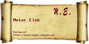 Meter Elek névjegykártya
